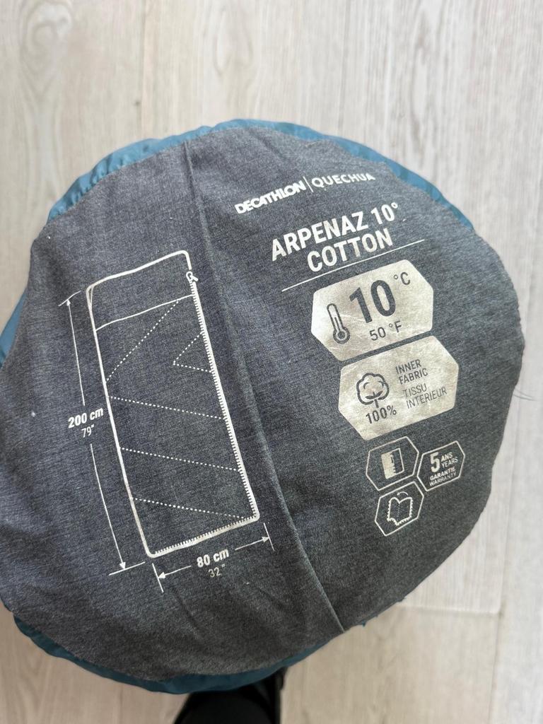 Decathlon Slaapzak - Comfortabel bij 10 graden, Caravans en Kamperen, Slaapzakken, Ophalen of Verzenden, Zo goed als nieuw