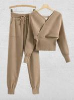 Nieuwe Gebreide twinset, Kleding | Dames, Verzenden, Nieuw, Beige