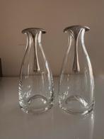 Keltum glazen vaasjes met RVS sierdop, Overige kleuren, Ophalen of Verzenden, Minder dan 50 cm, Glas