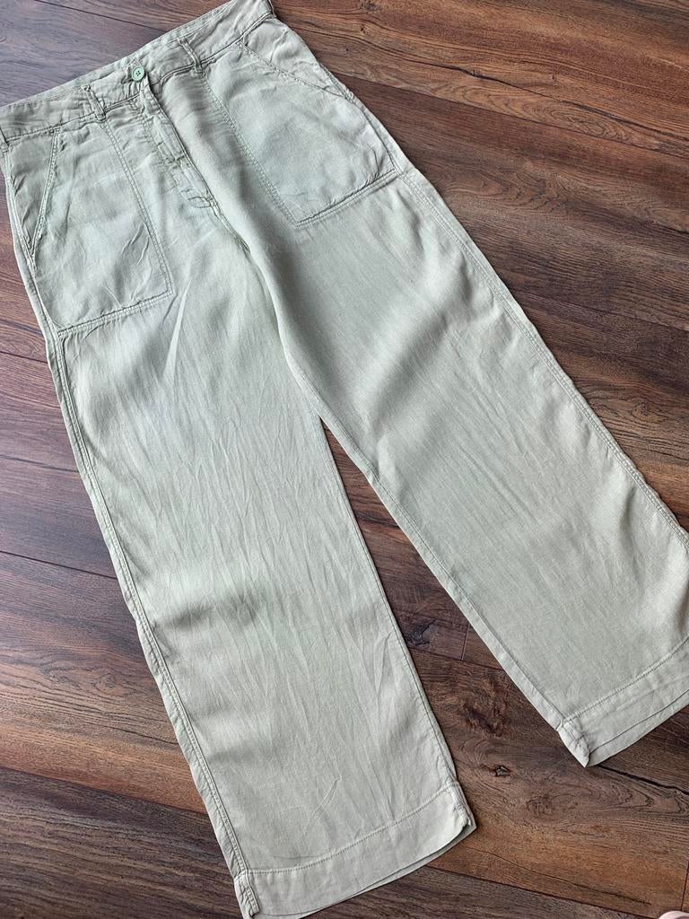 Zara linnen broek M licht groen wijd, Maat 38/40 (M), Ophalen of Verzenden, Zo goed als nieuw, Lang