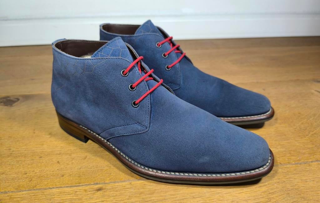 Floris van Bommel halfhoge herenschoenen maat 6 / 40, Kleding | Heren, Schoenen, Ophalen, Blauw, Floris van Bommel, Zo goed als nieuw