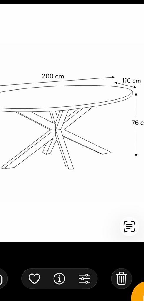 Nieuwe ovale eettafel 200x110cm, Huis en Inrichting, Tafels | Eettafels, Ophalen, Vijf personen of meer, Ovaal, Overige houtsoorten