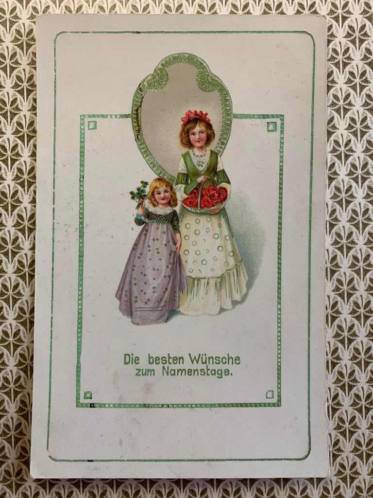 1916 Die besten Wünsche zum Namenstage (DD), Verzamelen, Ophalen of Verzenden, Voor 1920, Gelopen, Kinderen