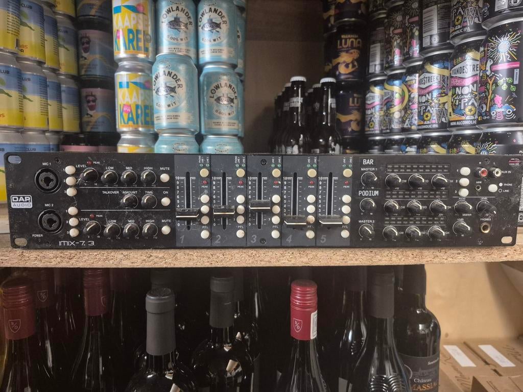 DAP Audio iMIX-7.3 installatiemixer (zonder voeding), Ophalen of Verzenden, Gebruikt, 5 tot 10 kanalen, Microfooningang