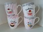 4 mokken cupcakes Werner Vos, Ophalen of Verzenden, Zo goed als nieuw, Overige stijlen, Kop(pen) en/of Schotel(s)