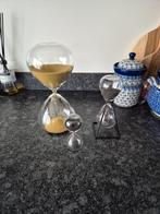 Mooie Zandlopers met goudkleurig en zwart zand 3 stuks, Huis en Inrichting, Woonaccessoires | Overige, Ophalen