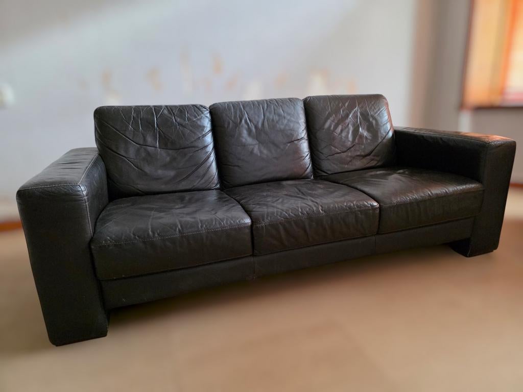 Leren 3-zitter gratis!, Ophalen, Gebruikt, 150 tot 200 cm, Driepersoons