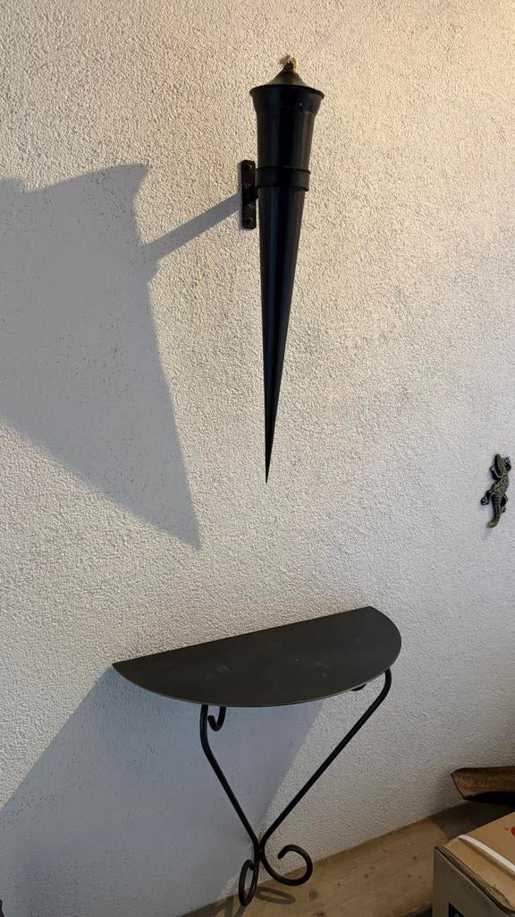 Muur tafel met toorts decoratie, Ophalen, Gebruikt, Minder dan 50 cm, Metaal