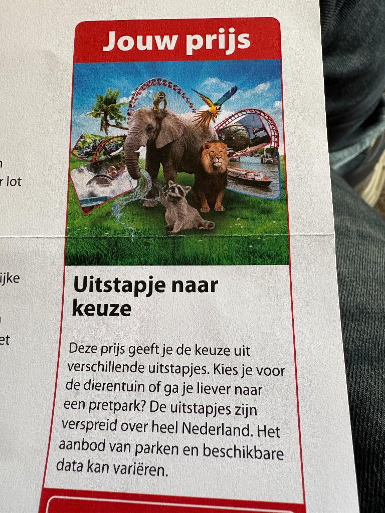 Postcodeloterij uitstapje naar keuze, Tickets en Kaartjes, Drie personen of meer, Ticket of Toegangskaart