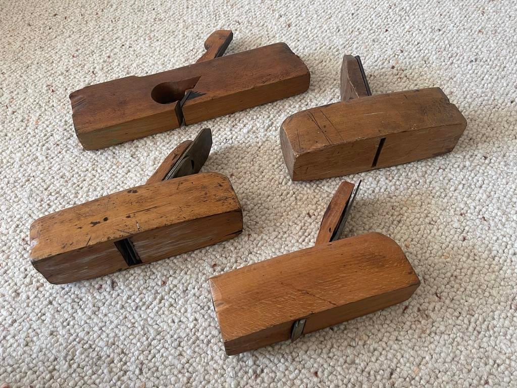 Set van 4 vintage houten schaven, Ophalen of Verzenden