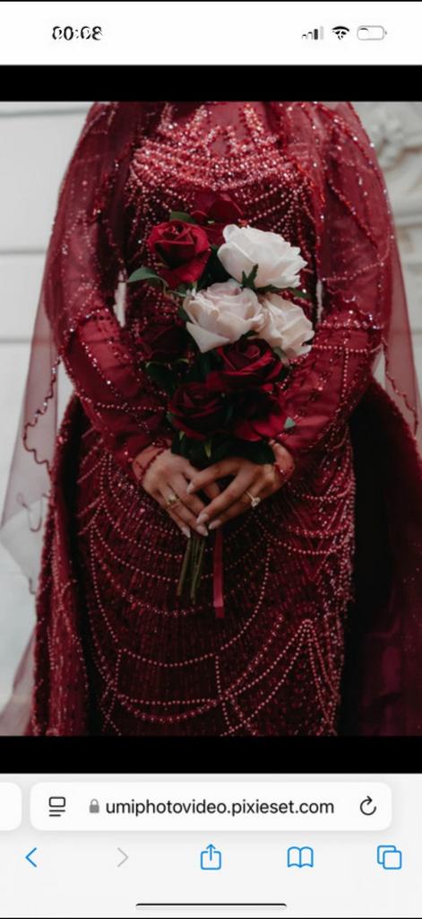 Prachtige rode henna jurk, Ophalen of Verzenden, Gedragen, Rood, Trouwjurk