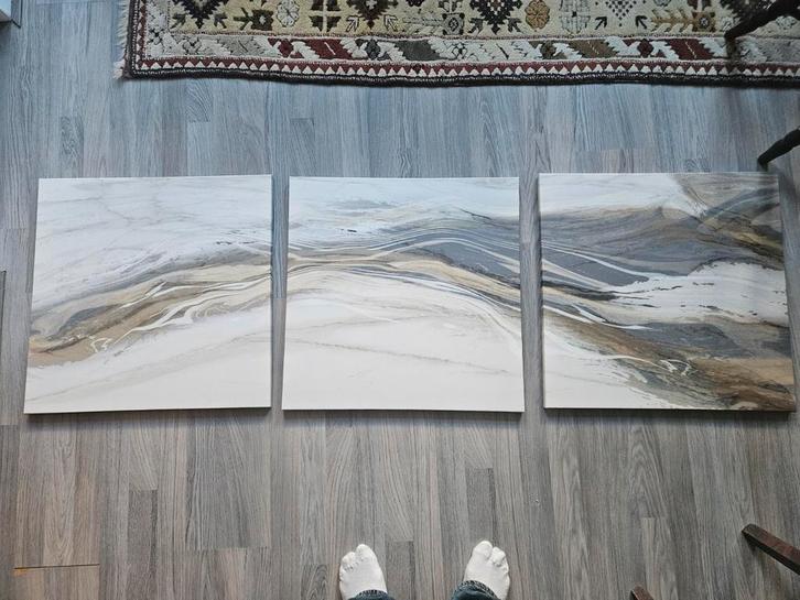 Ikea PJÄTTERYD drieluik canvas abstract, Antiek en Kunst, Kunst | Schilderijen | Modern, Ophalen
