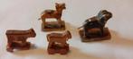 4 vintage mini houten beestjes voor bv letterbak, Ophalen of Verzenden