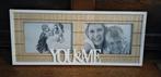 Nw, fotolijst 'You & Me' voor 2 foto's, hout, 38.5x16x1.5cm, Minder dan 50 cm, Nieuw, Ophalen of Verzenden, Minder dan 50 cm