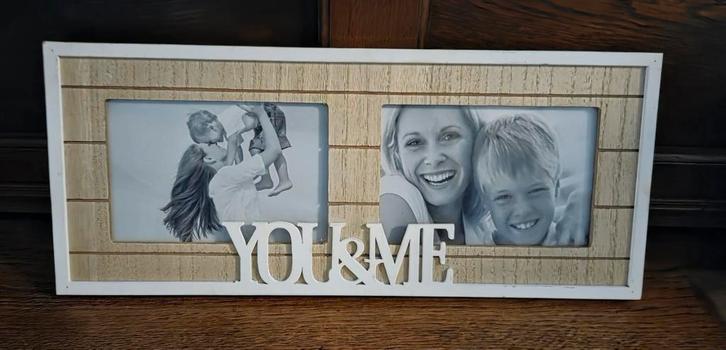 Nw, fotolijst 'You & Me' voor 2 foto's, hout, 38.5x16x1.5cm, Huis en Inrichting, Woonaccessoires | Lijsten, Nieuw, Minder dan 50 cm