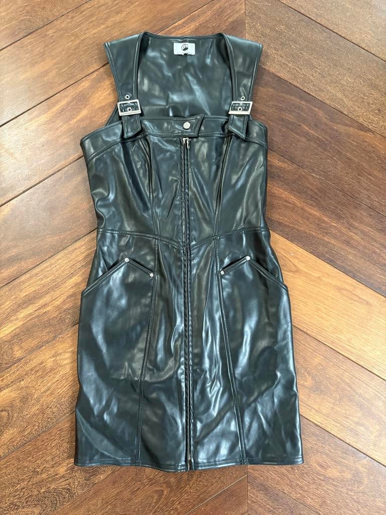 Thierry Mugler Trademark Zwart faux Leren Jurkje Maat 40, Kleding | Dames, Maat 38/40 (M), Zwart, Ophalen of Verzenden, Zo goed als nieuw