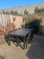 Tuintafel + 6 stoelen, Tuin en Terras, Tuinsets en Loungesets, Ophalen, Gebruikt, 6 zitplaatsen, Tuinset