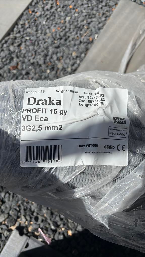 Flex draad draka profit 16gy 3g2,5mm2, Ophalen, Nieuw, Kabel of Snoer