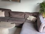 Mooie Taupe Loungebank met Afritsbare Kussens, Hoekbank, Ophalen of Verzenden, Zo goed als nieuw, Stof
