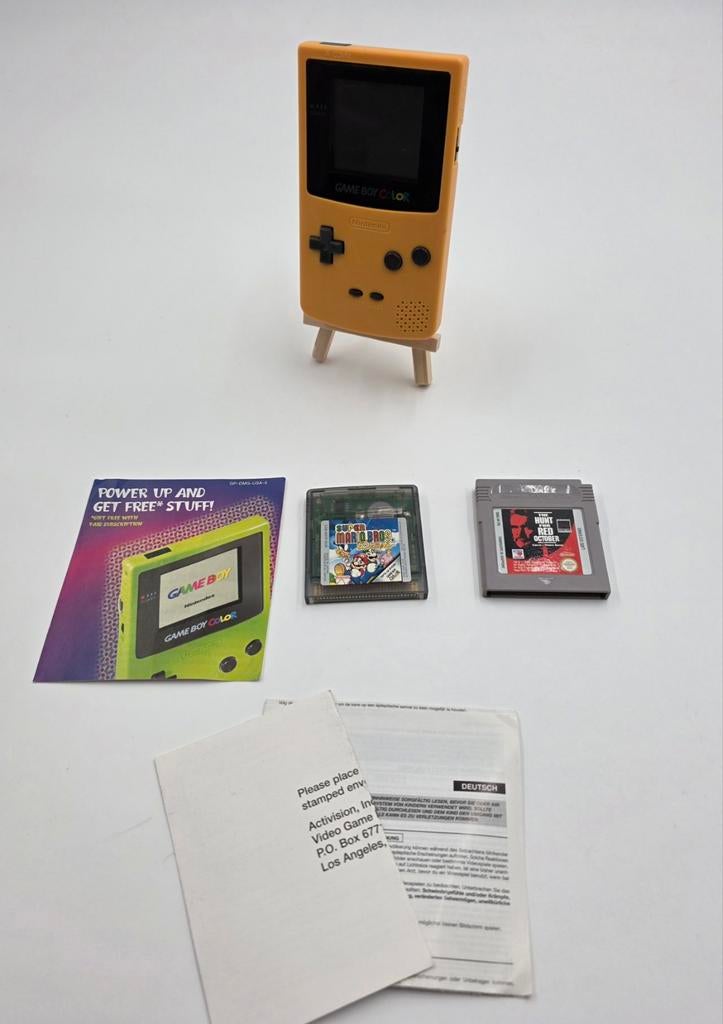 Gameboy Color Geel met o.a. Super Mario Bros Deluxe, Spelcomputers en Games, Spelcomputers | Nintendo Game Boy, Ophalen of Verzenden