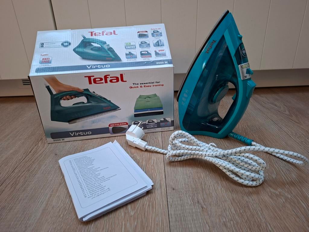 Tefal Virtuo, Witgoed en Apparatuur, Strijkijzers en Strijkplanken, Ophalen of Verzenden, Zo goed als nieuw, Strijkijzer met snoer