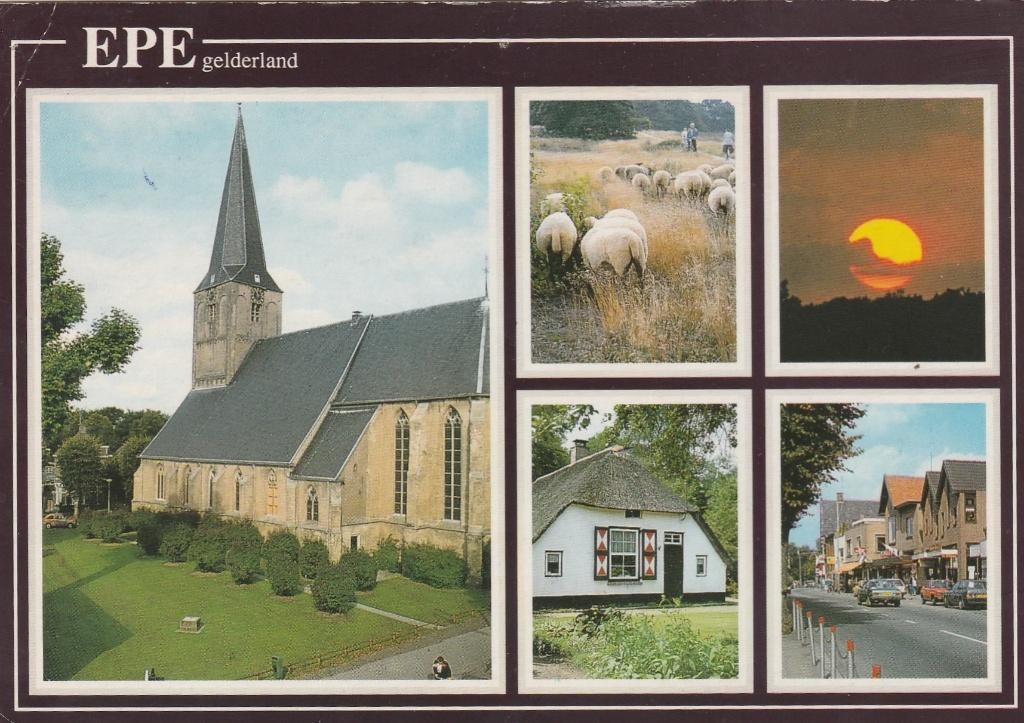 EPE Kerk Kudde Boerderij Straat, Verzamelen, Ansichtkaarten | Nederland, Verzenden, 1980 tot heden, Gelopen, Gelderland