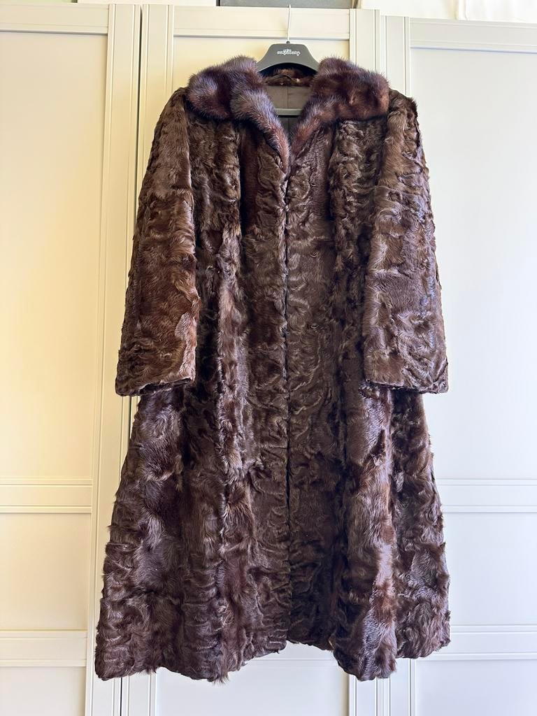 Vintage donkerbruine bontjas, Ophalen, Zo goed als nieuw, Bruin