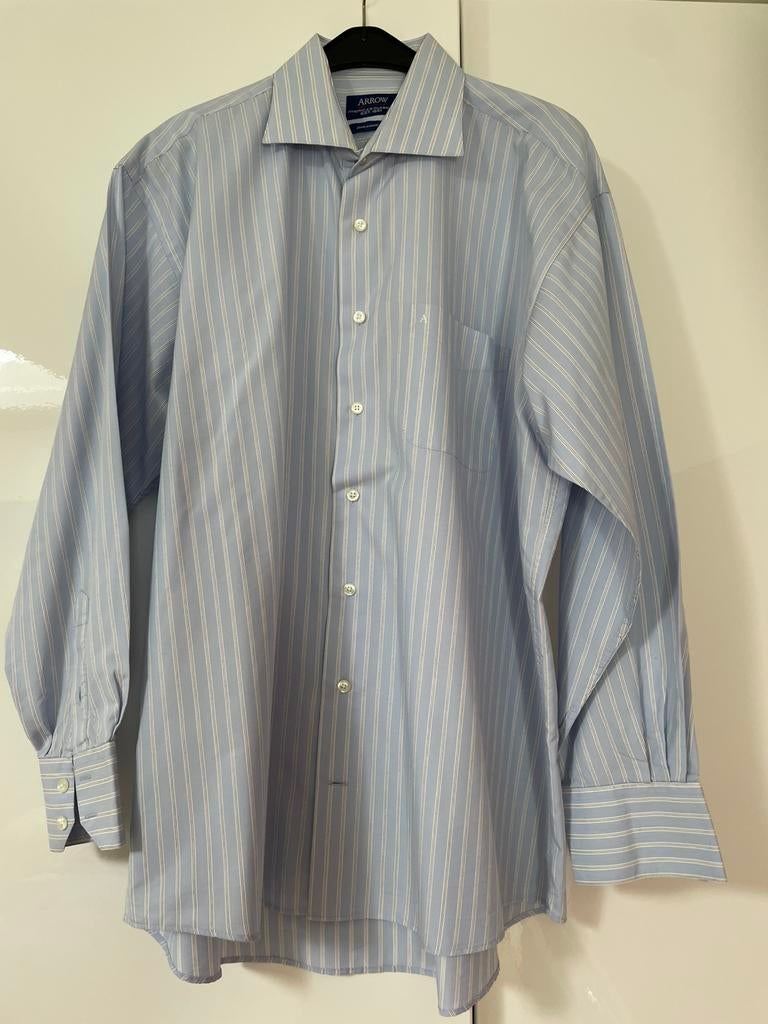 Overhems Arrow maat 43 lichtblauw zgan, Ophalen of Verzenden, Zo goed als nieuw, Blauw, Halswijdte 43/44 (XL)