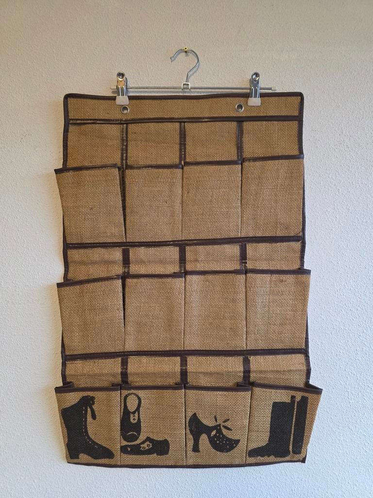 Vintage jute opbergzak schoenen ophangbaar, Gebruikt, Niet van toepassing, Niet van toepassing, Ophalen of Verzenden