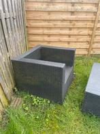 Donkergrijs tuinsetje met stoel en tafel, Ophalen, Kunststof, Gebruikt, Stoel