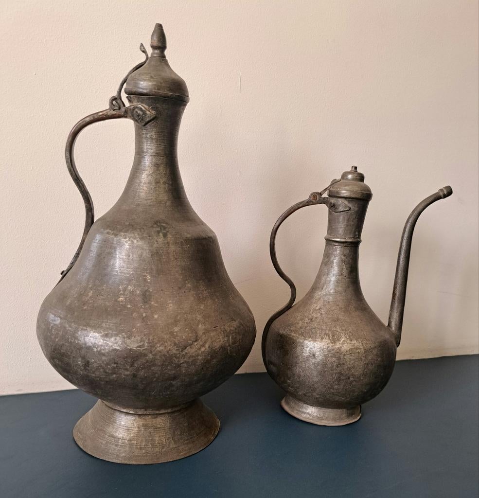 Antieke Ottomaanse waterkannen koper, Ophalen of Verzenden