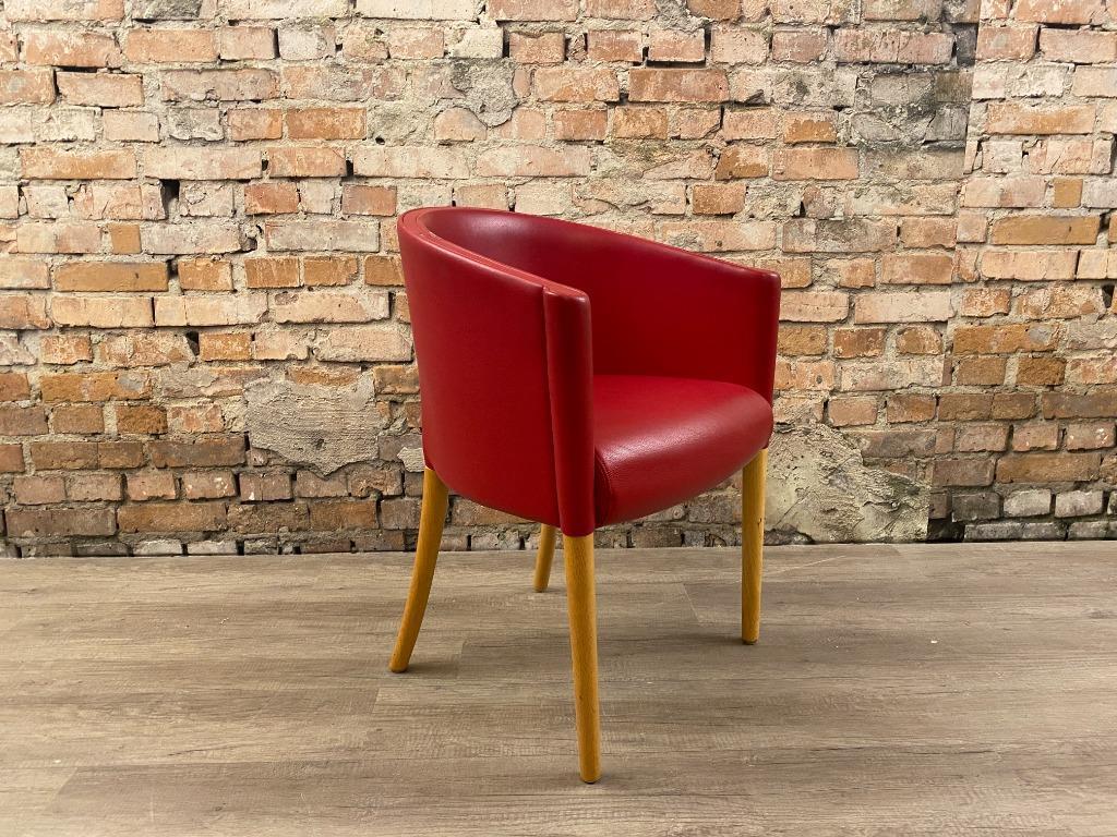 Moroso Rich Dining Chair rood bij TheReSales, Minder dan 75 cm, Ophalen of Verzenden, Zo goed als nieuw, Leer