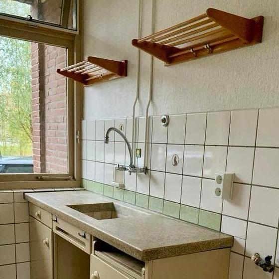 2 vintage BRUYNZEEL pannenrekken retro wandrek keukenrek rek, Gebruikt, Minder dan 100 cm, Hout, Ophalen
