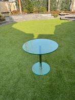 Glazen ronde bijzettafel, Huis en Inrichting, Tafels | Bijzettafels, Minder dan 55 cm, Rond, Glas, Ophalen