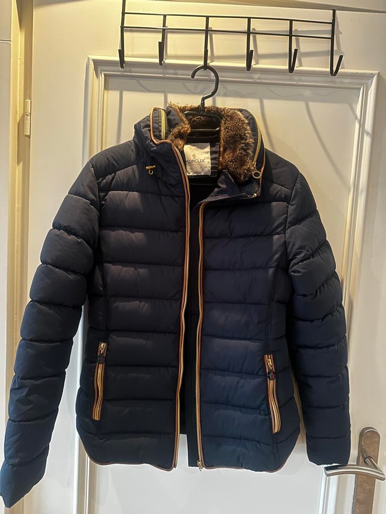 Moncler Originele Zwarte Dames, Ophalen of Verzenden, Zo goed als nieuw, Maat 38/40 (M), Blauw