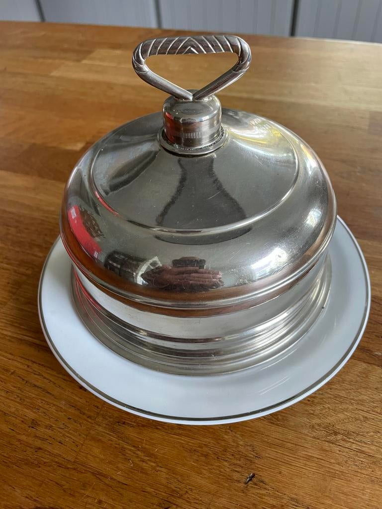 Vintage Boterkoeler - Houdt Boter Heerlijk Koel, Zilver, Ophalen of Verzenden, Metaal, Overige typen