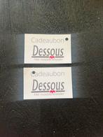 Dessous 2 waardebonnen twv €100 per stuk, Eén persoon, Cadeaubon, Overige typen