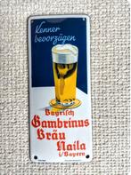 Gambrinus emaille deurpostje, Verzamelen, Ophalen of Verzenden, Zo goed als nieuw, Reclamebord, Plaat of Schild, Overige merken