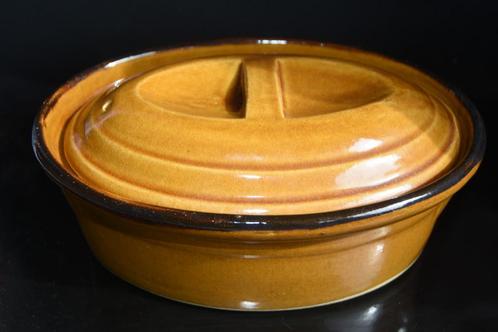 Oude patépot stoofpot ovenschaal met deksel genummerd, Antiek en Kunst, Antiek | Servies los, Ophalen of Verzenden