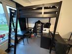 Ikea hoogslaper STORÅ, Ophalen, Zwart, Tweepersoons, 140 cm
