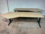 Hoekbureau hoogte verstelbaar 65-85 cm buro120x80cm esdoorn, Ophalen, In hoogte verstelbaar, Gebruikt, Bureau