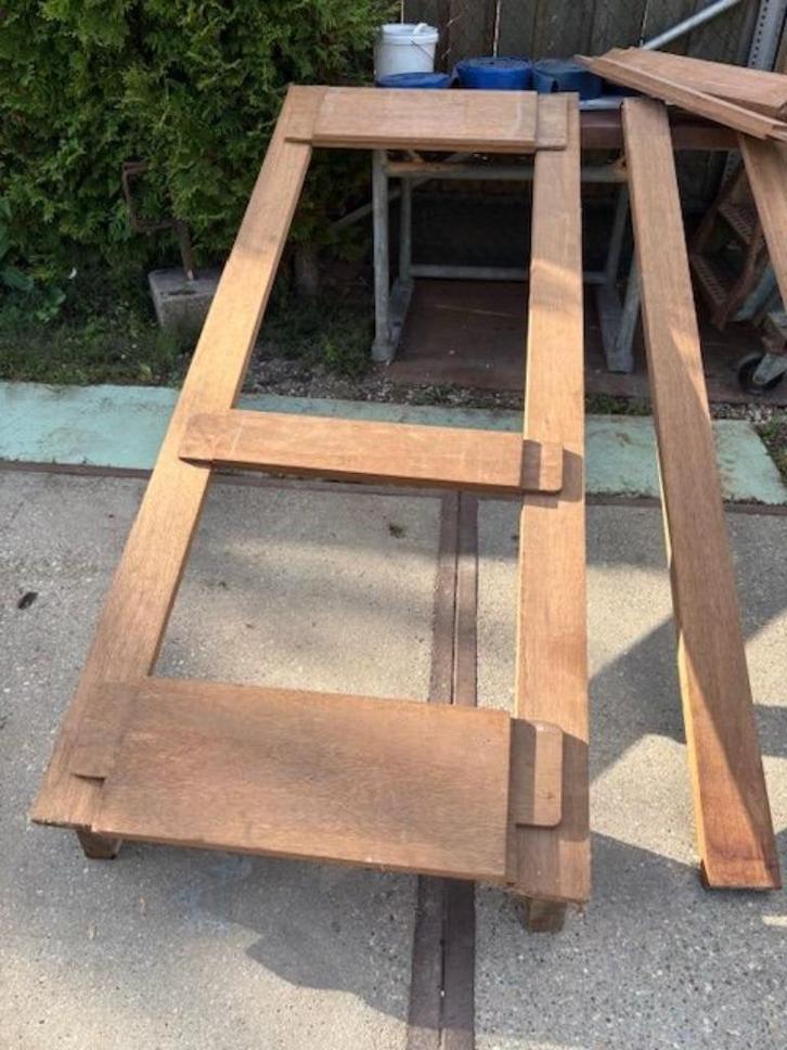 tuindeur schuurdeur in onderdelen voor glas of paneeltjes, Tuin en Terras, Tuinpoorten, Gebruikt, Looppoort, Hout, 150 tot 200 cm