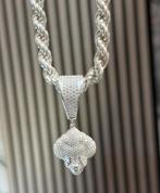 925 zilver rope chain met fully Iced clown hanger 70 cm, Nieuw, Ophalen of Verzenden, Nvt, Nvt