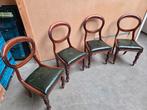 Set van 4 mahoniehouten eetkamerstoelen in Biedermeier stijl, Antiek en Kunst, Antiek | Meubels | Stoelen en Banken, Ophalen