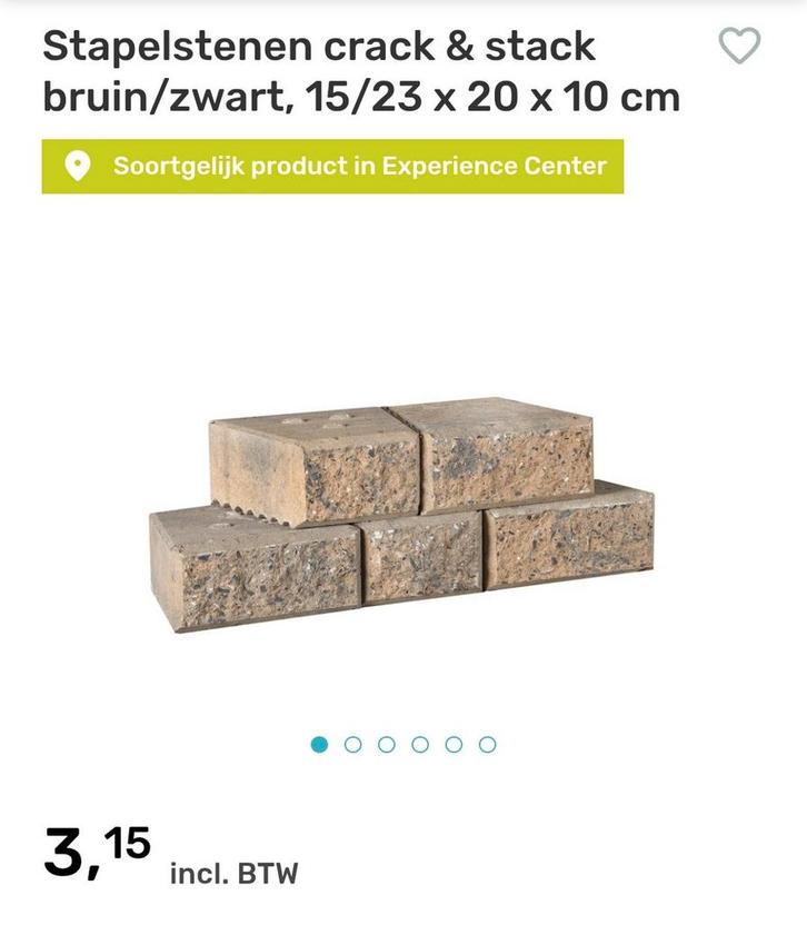 Stapelstenen crack & stack bruin bakstenen tuin, Doe-het-zelf en Verbouw, Metselstenen, Nieuw, Beton, Ophalen