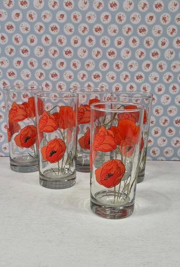 5 vintage limonadeglazen van Jennique  beschikbaar voor biedingen