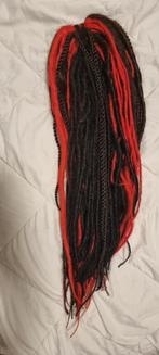 Dreadlocks dreads rood zwart set handmade +40 dreads, Zo goed als nieuw, Verzenden