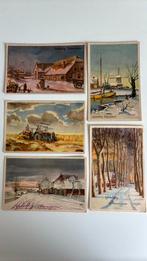 3x landelijk Nieuwjaar.Teun v.d.Veen/F.Rend/Jacob Jansma, Ophalen of Verzenden, 1940 tot 1960, Gelopen