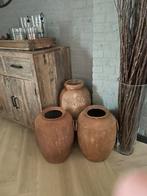 3 Landelijke roestkleurige kruiken/potten, Ophalen, Overige materialen, Gebruikt, Minder dan 50 cm