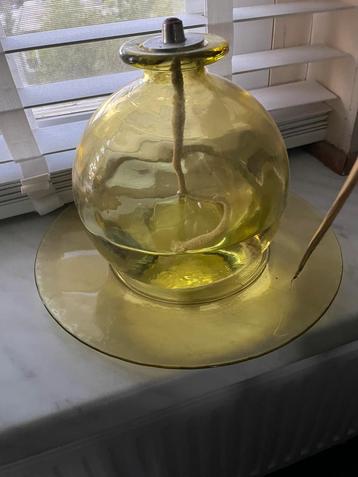 5 olielamp bollen met schotel /lees beschrijving beschikbaar voor biedingen